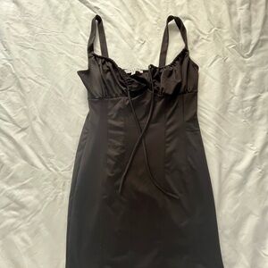 Elegant Black Satin Dress